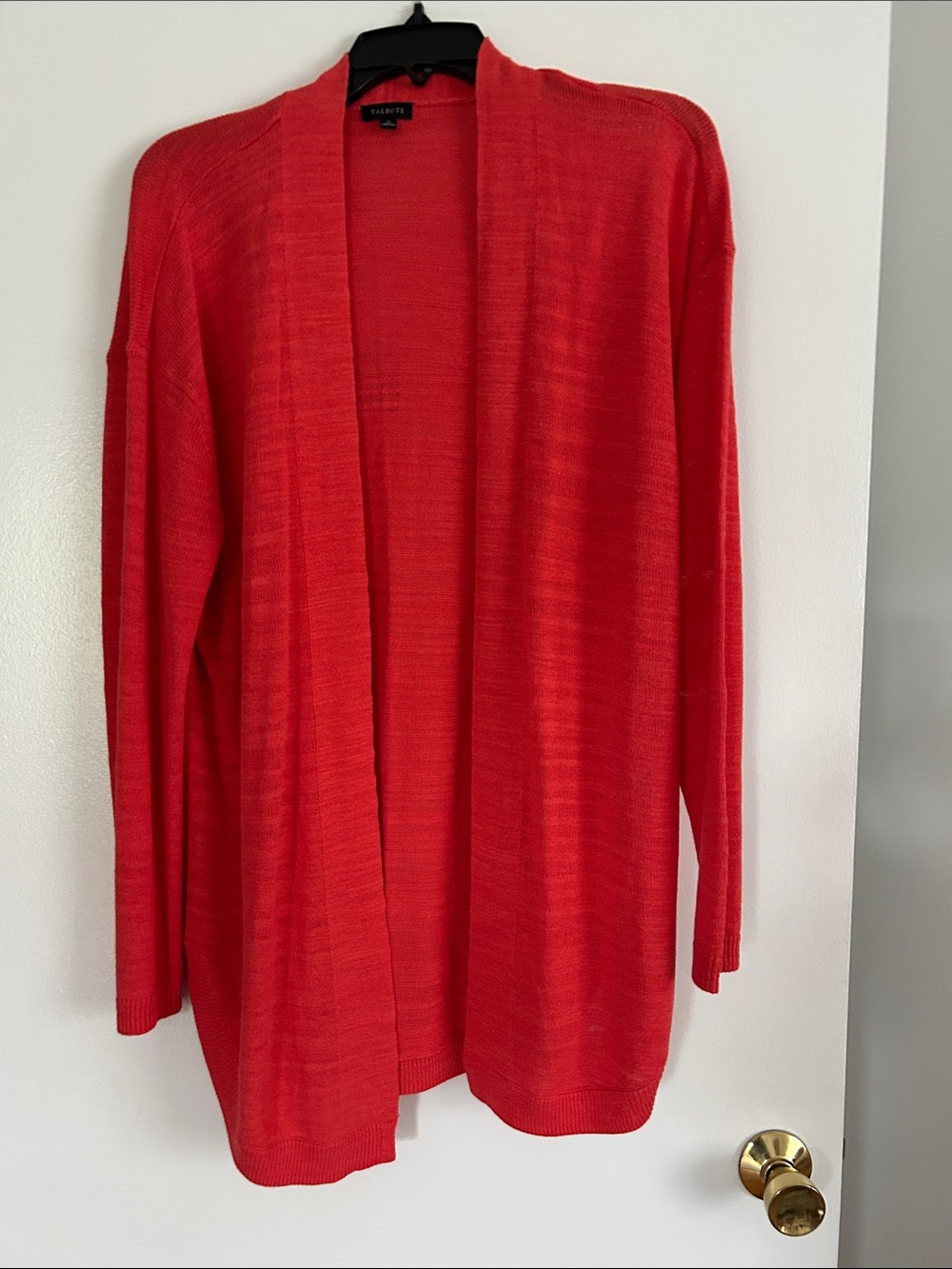 Talbots Bright orange Open-Front Cardigan Sweater